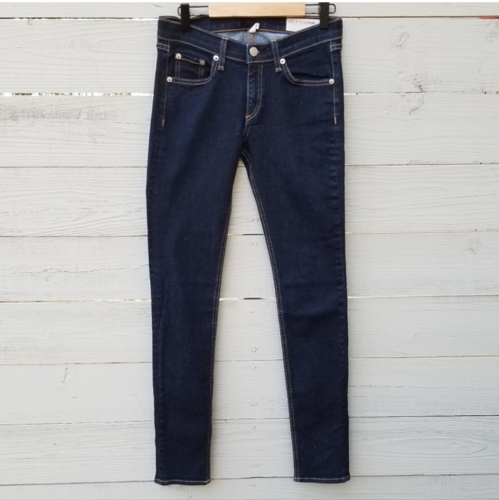 Rag & Bone Low Rise Skinny Jeans Heritage Dark Wash Sz 26